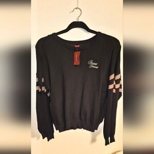 Guess Jeans  Black  Crewneck Varsity Sweater